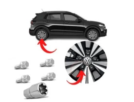 JOGO PARAFUSOS ANTIFURTO PROTEÇÃO RODA VOLKSWAGEn T-CROSS / NIVUS / TAOS