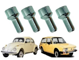 JOGO KIT PARAFUSOS LONGO CROMADOS RODA FUSCA BRASILIA VARIANT TL