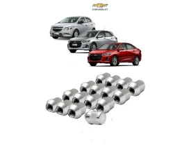 Jogo De Porca Cromado Gm Onix Prisma C/16 Unidades