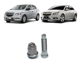 Kit 4 Prisioneiros + 4 Porcas De Roda Gm Onix Prisma Cruze S10